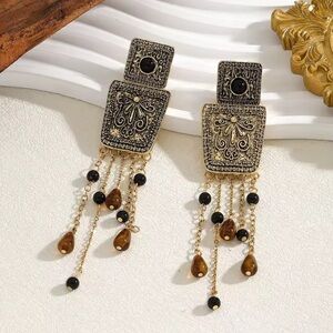 ZARA Vintage Style Long Tassel Drop Earrings